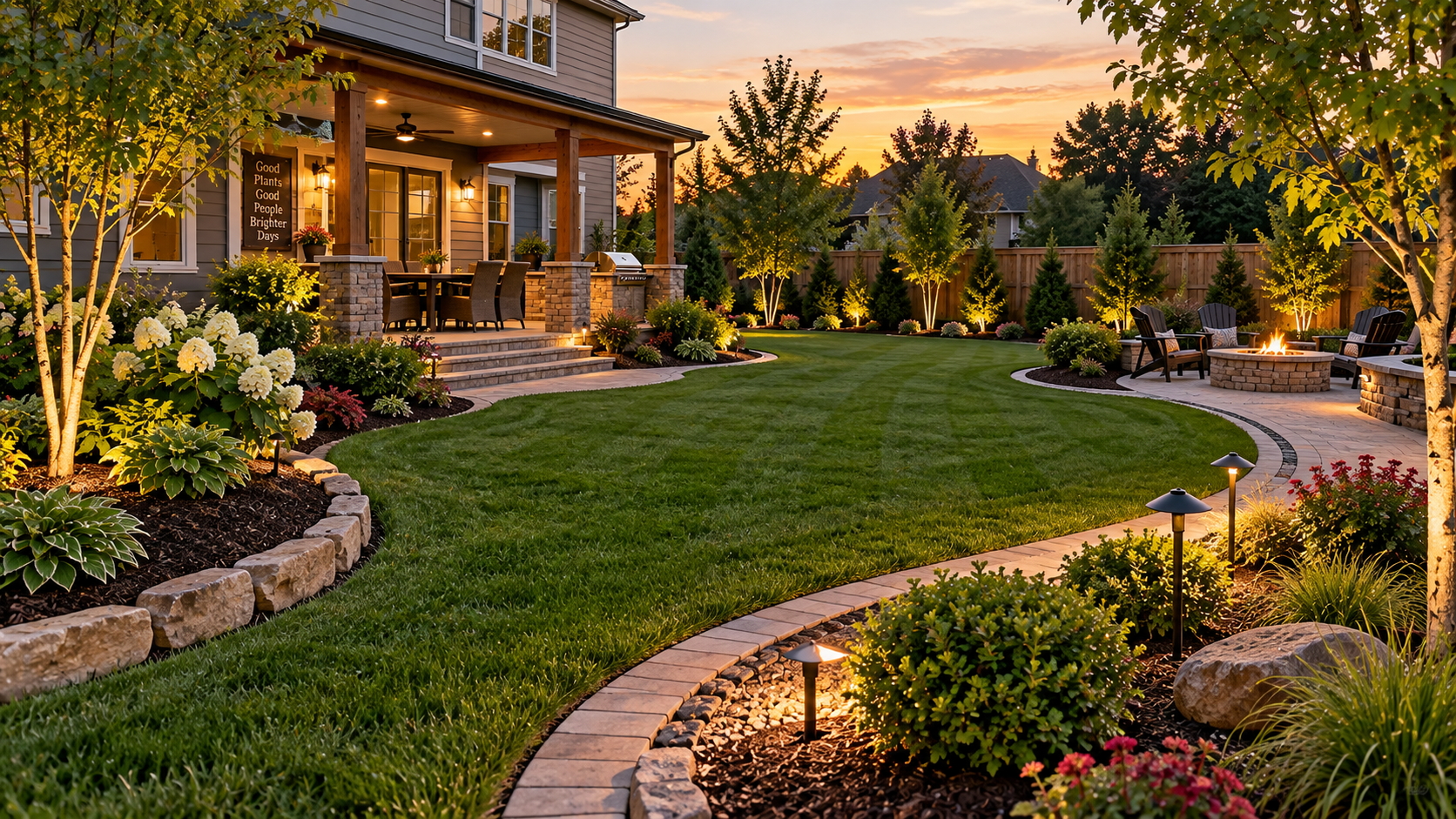 Professionally landscaped backyard design